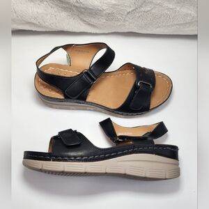 NWOB ORTOREX by Ortho+Rest Black Massage Sandals-Happer Lightweight Size 7